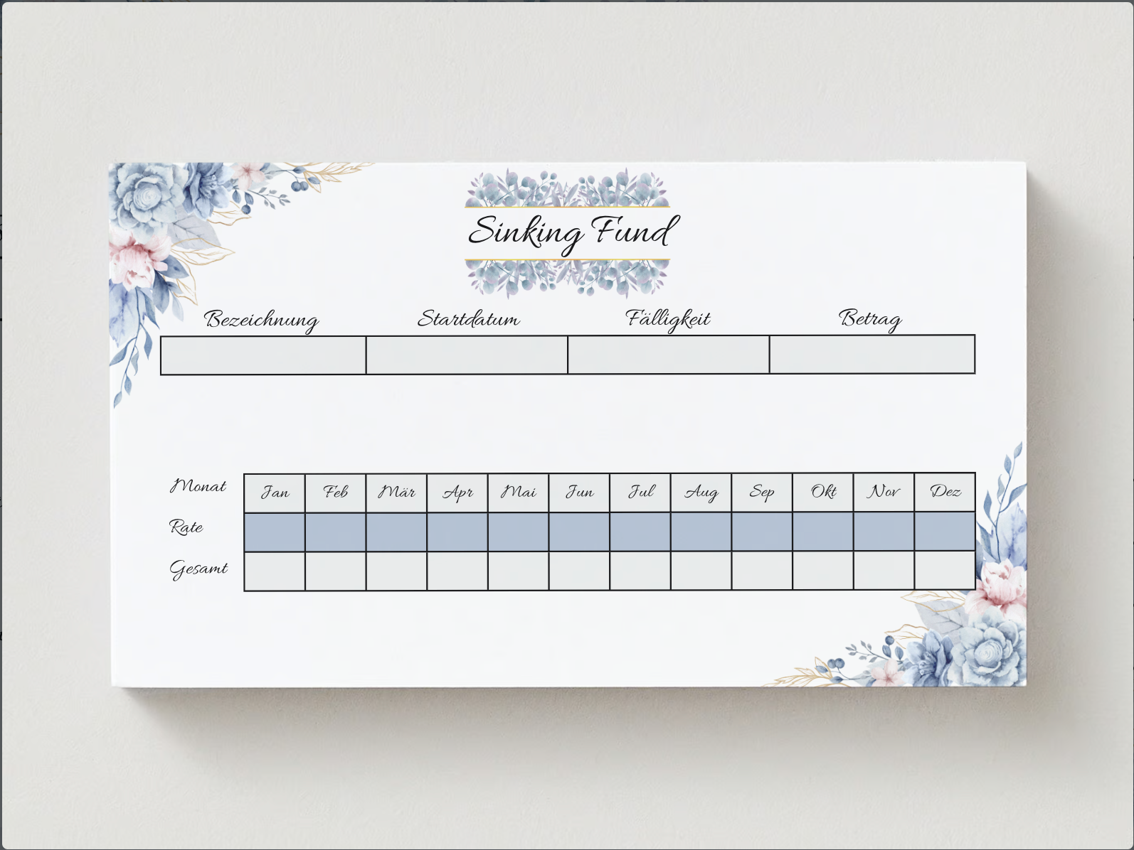 Sinking Fund Tracker - LHS