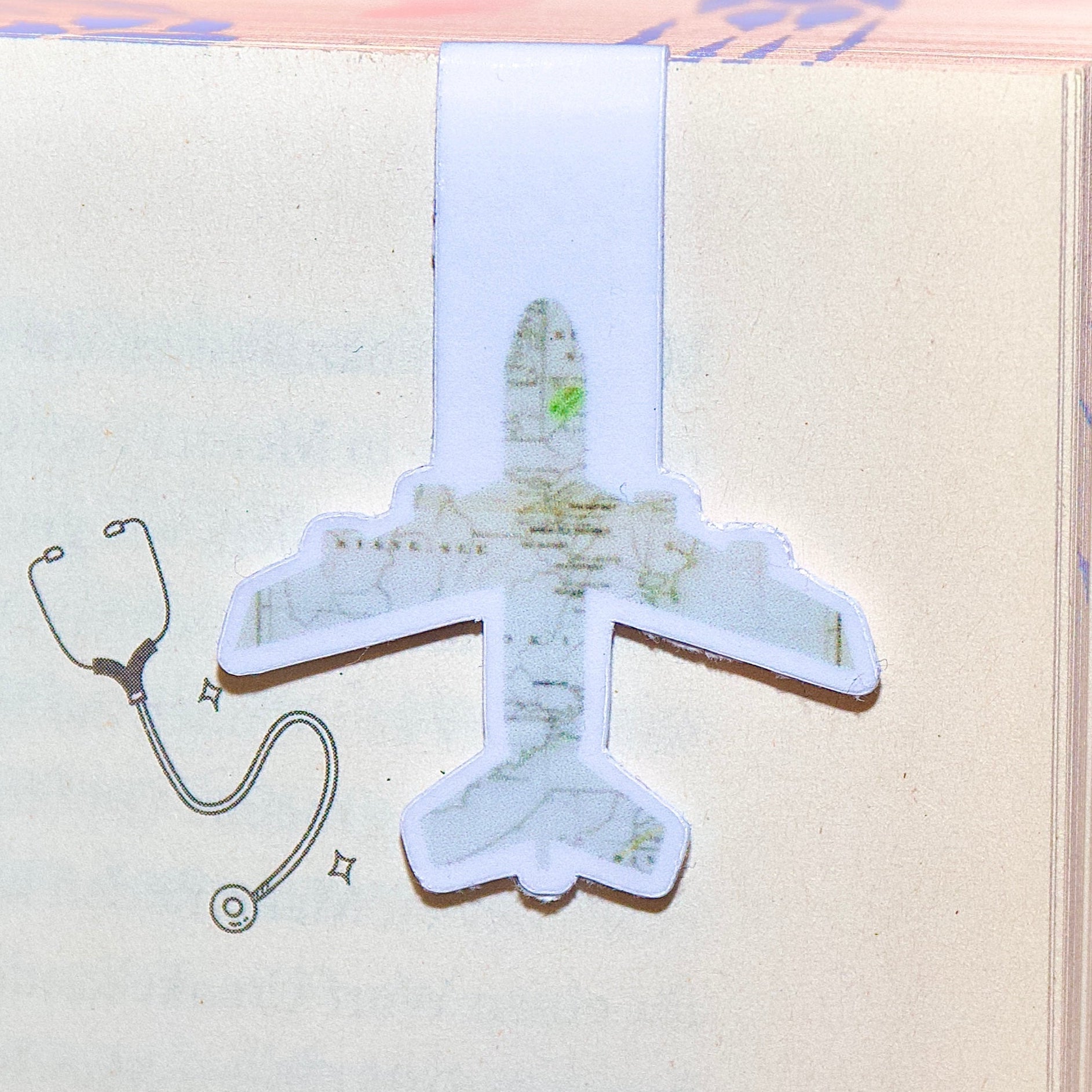 Magnet Lesezeichen Flugzeug Landkarte -LHS