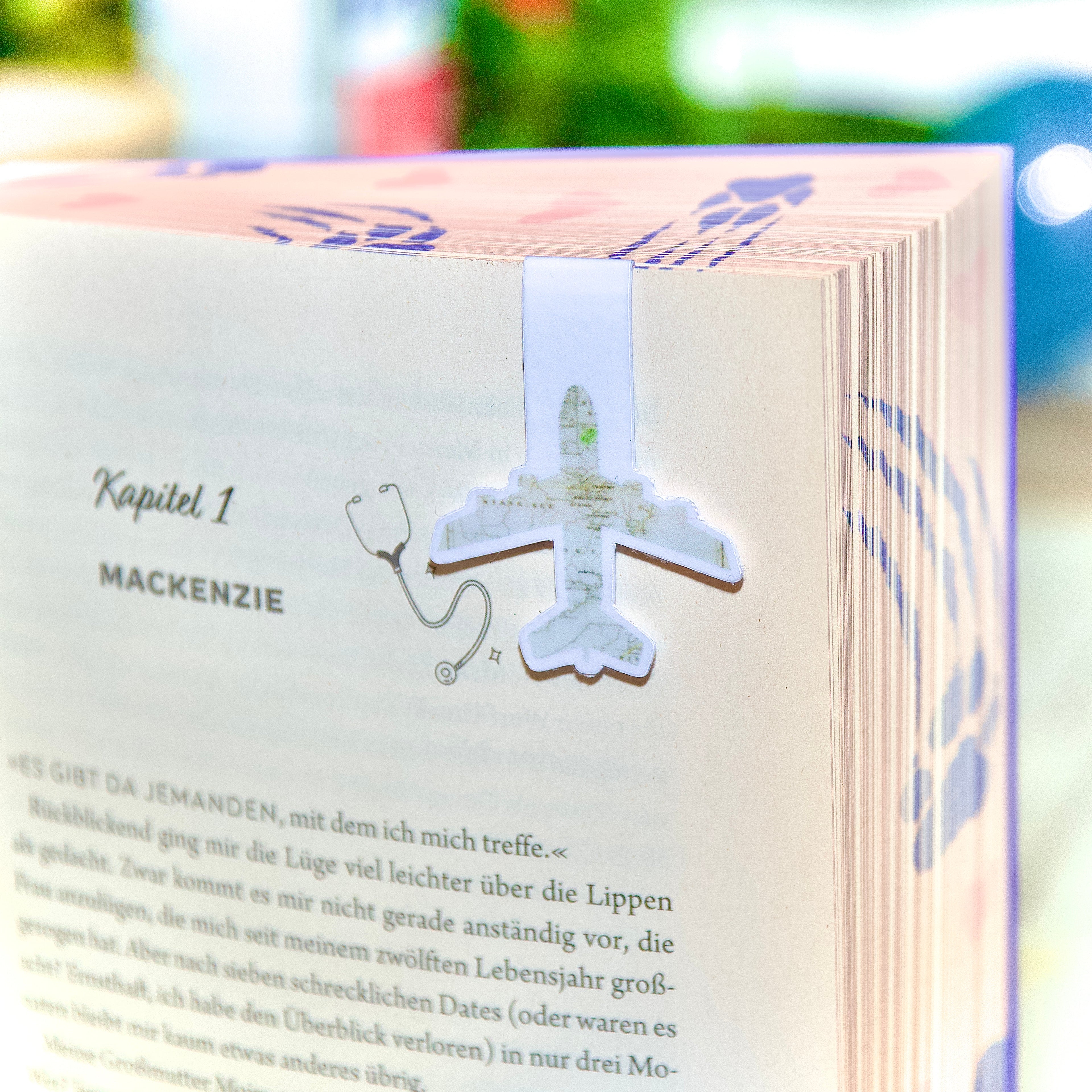 Magnet Lesezeichen Flugzeug Landkarte -LHS