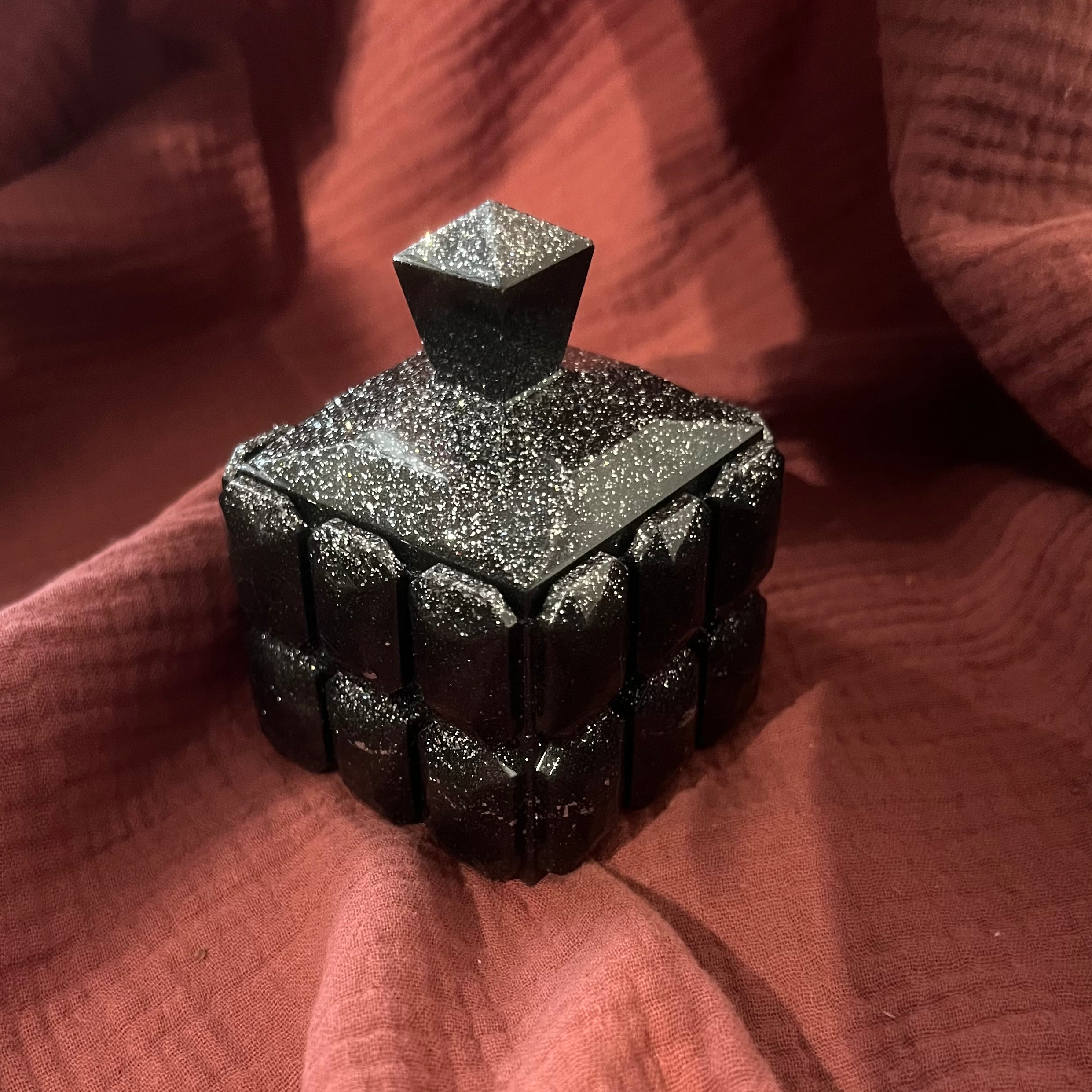 Kristall Dose Schwarz Glitzer - LHS