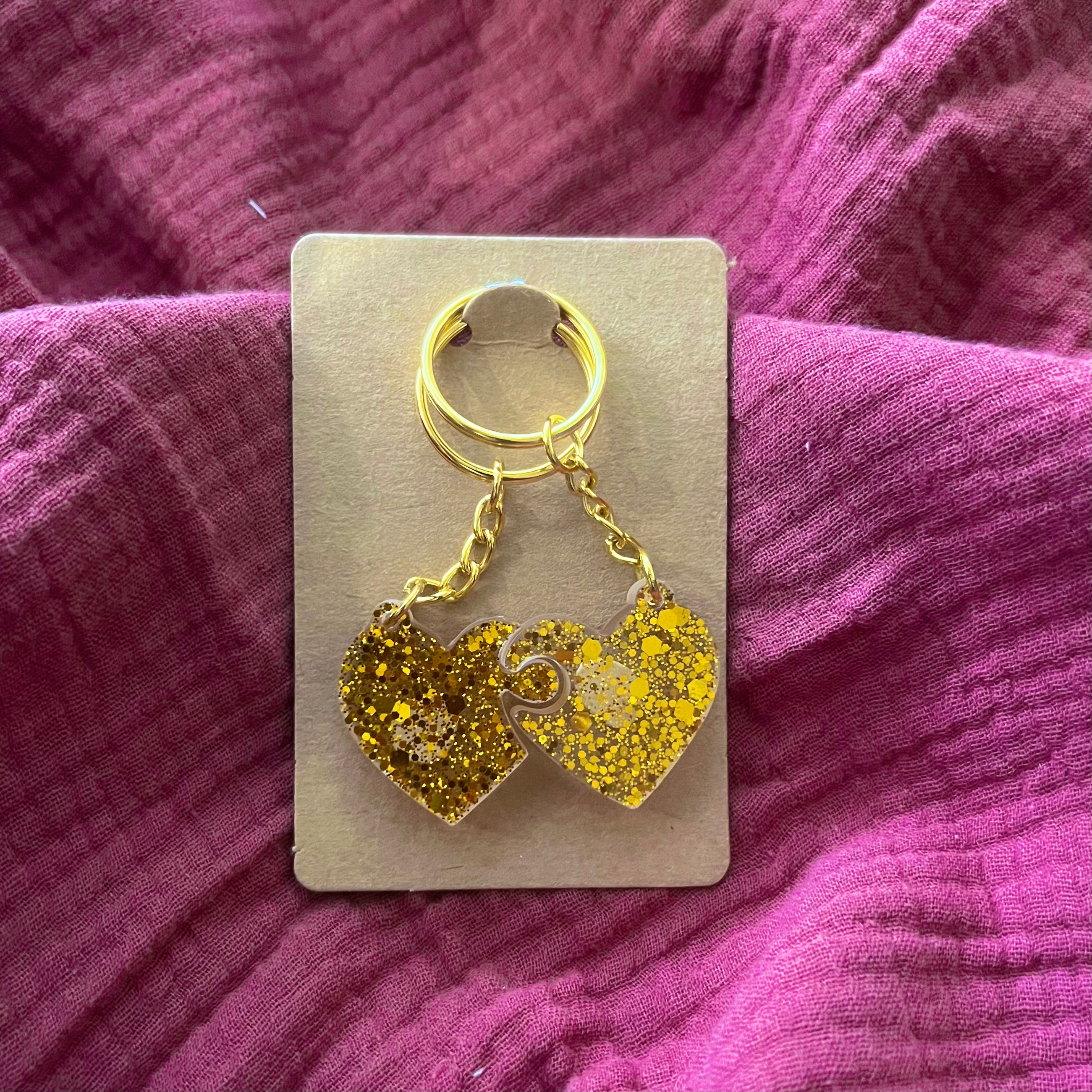 Partner Schlüsselanhänger Goldener Glitzer (Gold) - LHS